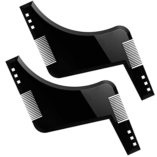 Bartschablone, 2Pcs Bart-Schablone Bartkamm...