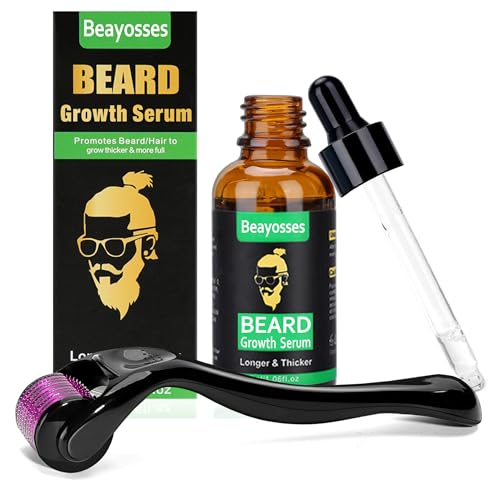 Beayosses Bartwachstum-Set,Dermaroller für...